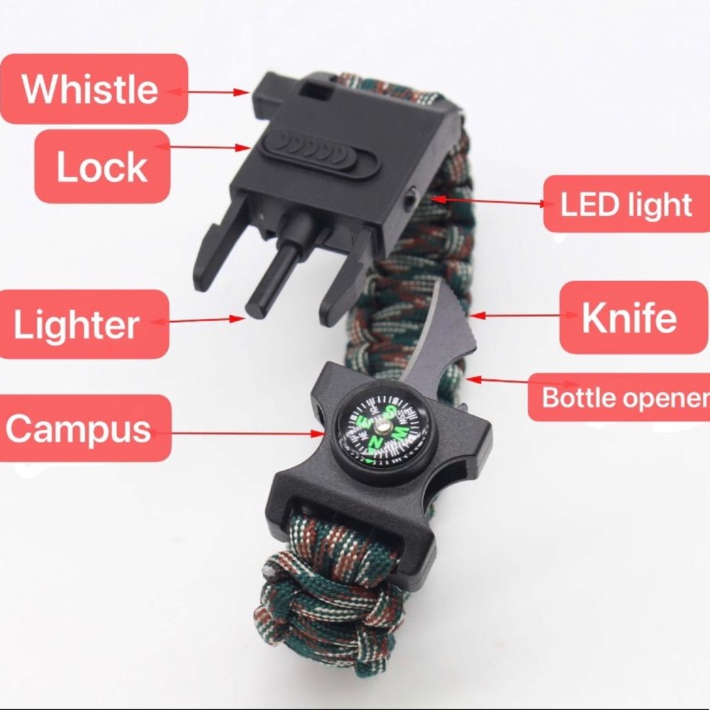 Multifunctional survival bracelet camping mountaineering adventures Escape